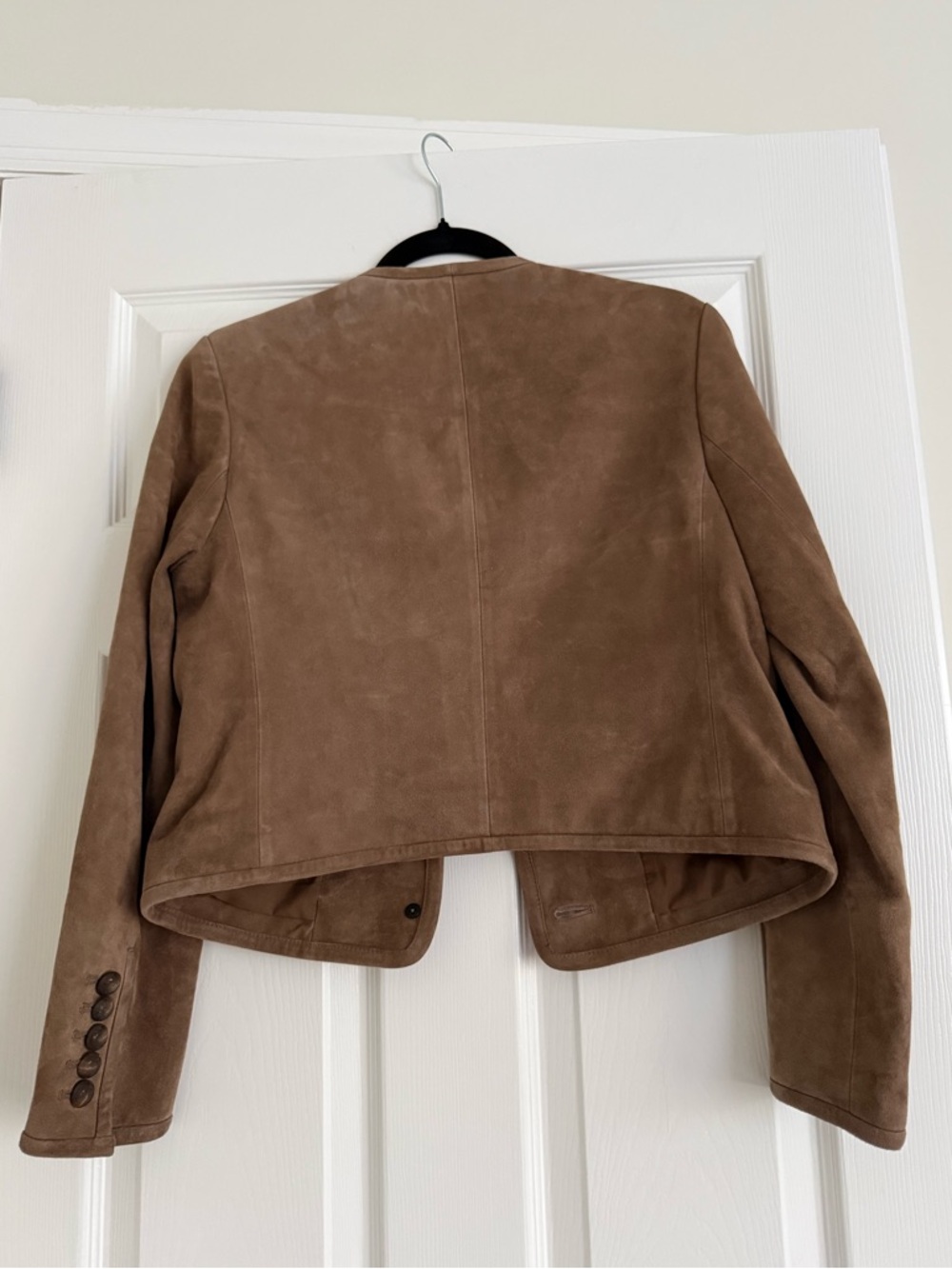 Veronica Beard Andrea Suede Lambskin Leather Jacket Bark Brown NEW with tags - Picture 6 of 10